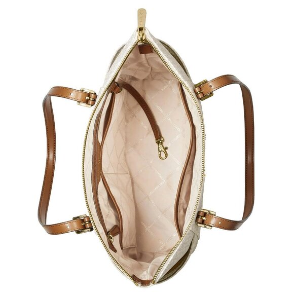 SALE! ✅ Michael Kors Jet Set EW Logo Tote Bag Vanilla / Acorn ⭐ NWT - Picture 10 of 17